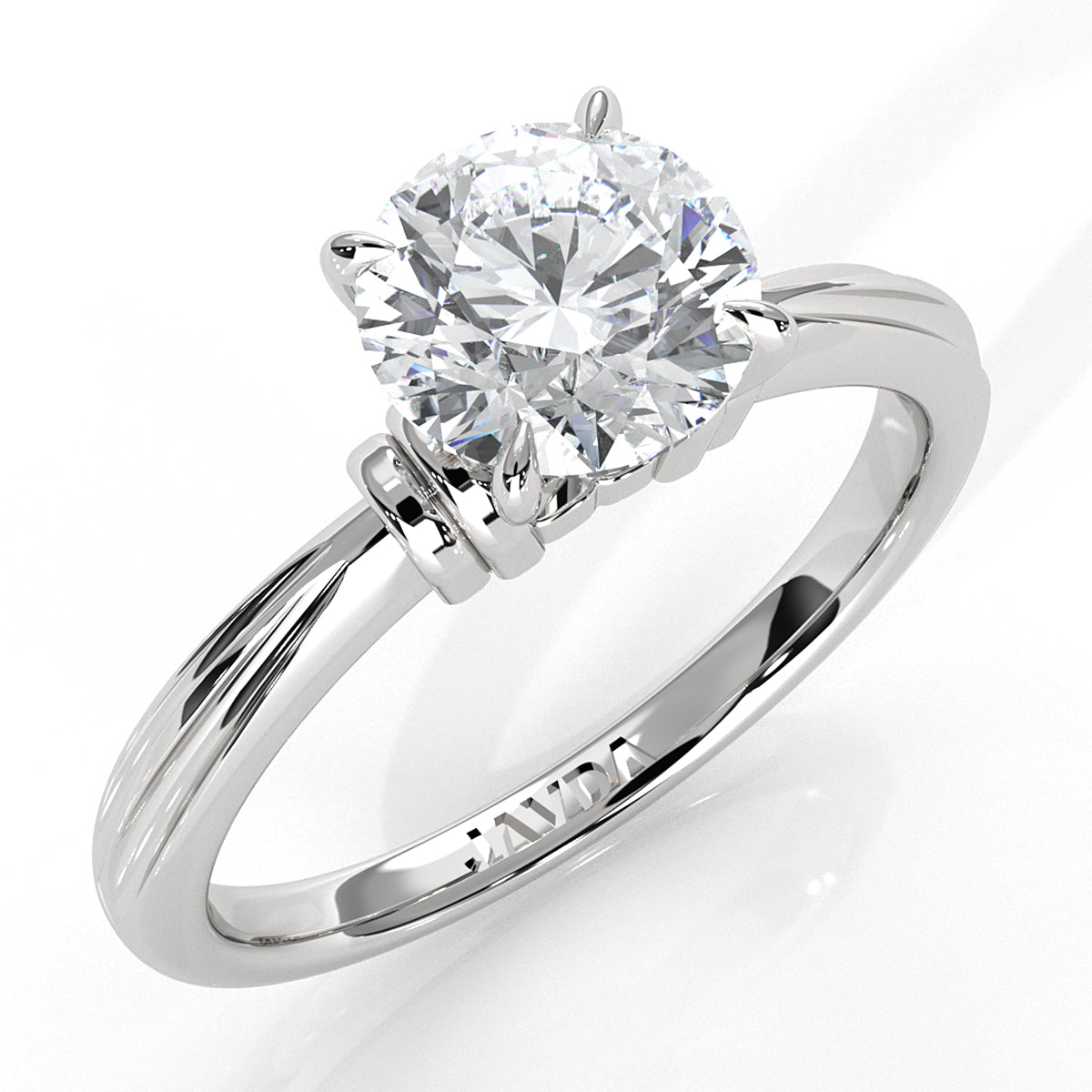 4.2g Ridged Solitaire Prong Set Lab Grown Diamond Engagement Ring IGI Certified 2.6mm 1.00 Ctw.
